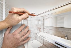 Drawing,Renovation,Of,A,Luxury,Bathroom,Estate,Home,Shower